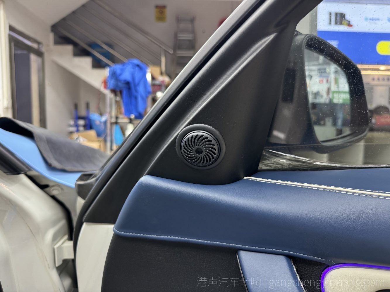 贵港港声汽车音响，宝马3系施工后效果照片，完工效果 内饰复原 无损安装